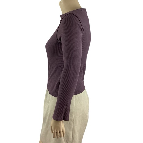 We The Free Ribbed Long Sleeve Top Vintage Wine Red XL - Picture 4 of 7